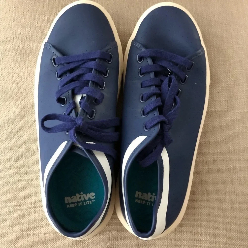 Native Mens 6.5 Monte Carlo Navy Lace Up Waterproof Shoes Sneakers Beach‎ Pool